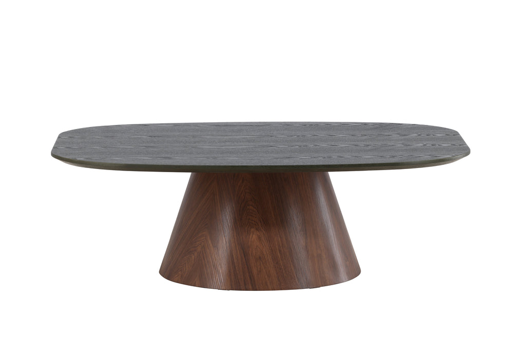 Lanzo soffbord 120x92,5x39 cm mörkgrön skiva och mockabruna ben i MDF med 3D-dekorpapper
