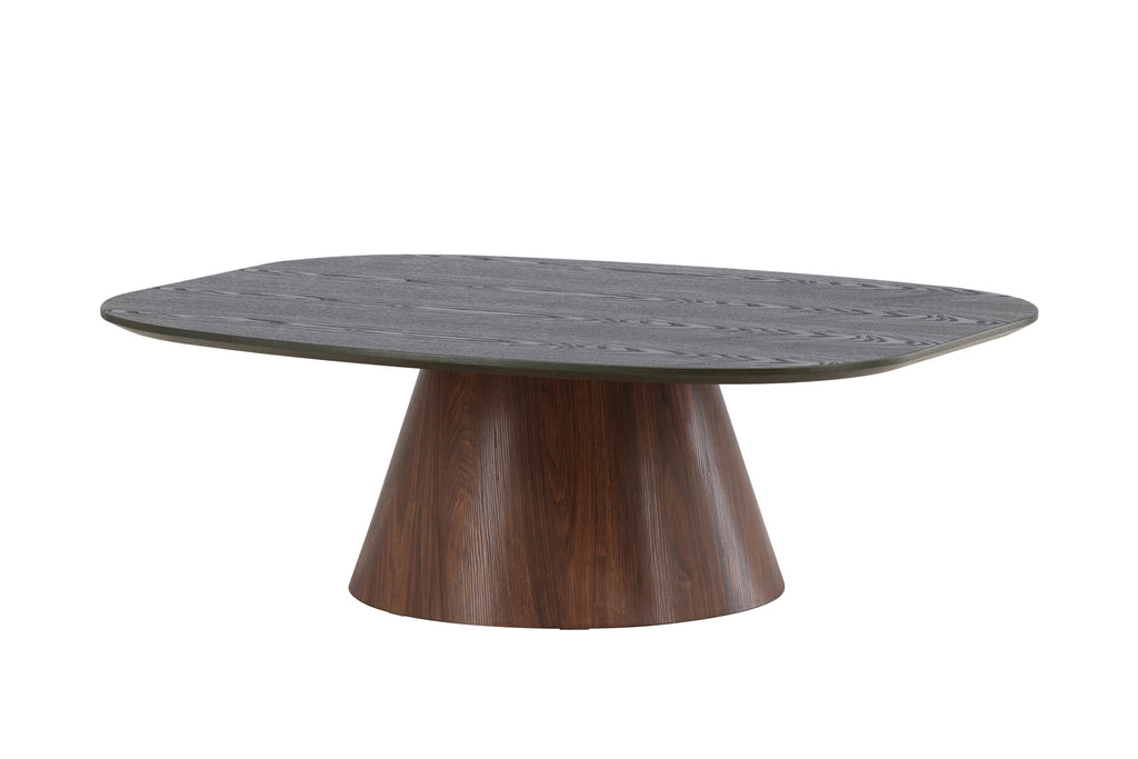 Lanzo soffbord 120x92,5x39 cm mörkgrön skiva och mockabruna ben i MDF med 3D-dekorpapper