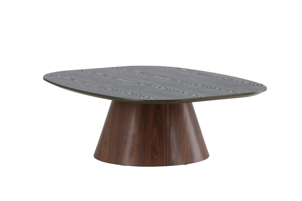 Lanzo soffbord 120x92,5x39 cm mörkgrön skiva och mockabruna ben i MDF med 3D-dekorpapper