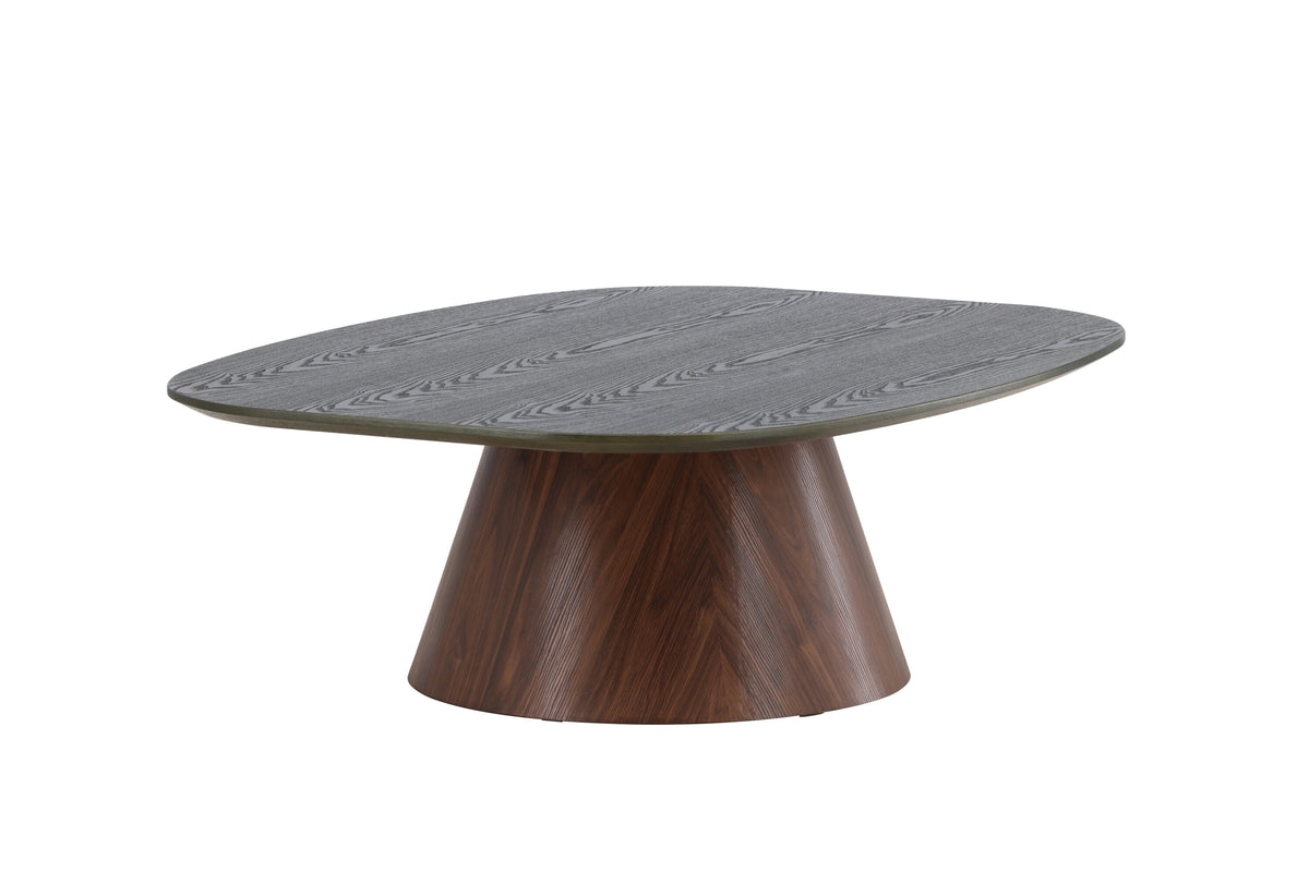 Lanzo soffbord 120x92,5x39 cm mörkgrön skiva och mockabruna ben i MDF med 3D-dekorpapper