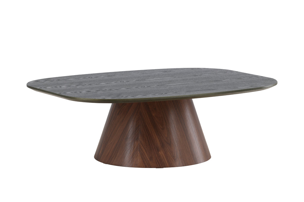 Lanzo soffbord 120x92,5x39 cm mörkgrön skiva och mockabruna ben i MDF med 3D-dekorpapper