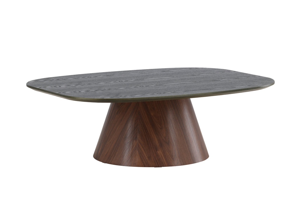 Lanzo soffbord 120x92,5x39 cm mörkgrön skiva och mockabruna ben i MDF med 3D-dekorpapper
