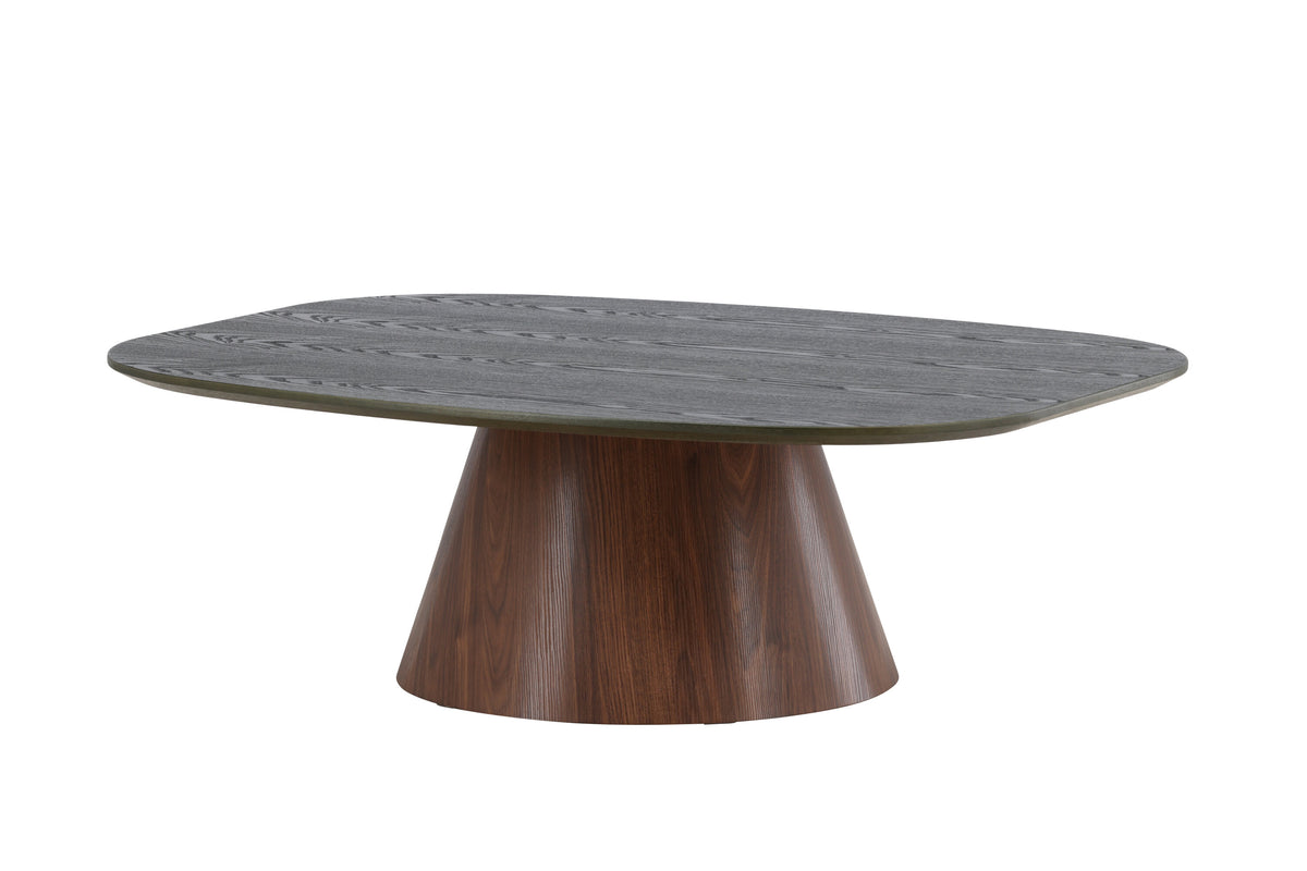Lanzo soffbord 120x92,5x39 cm mörkgrön skiva och mockabruna ben i MDF med 3D-dekorpapper