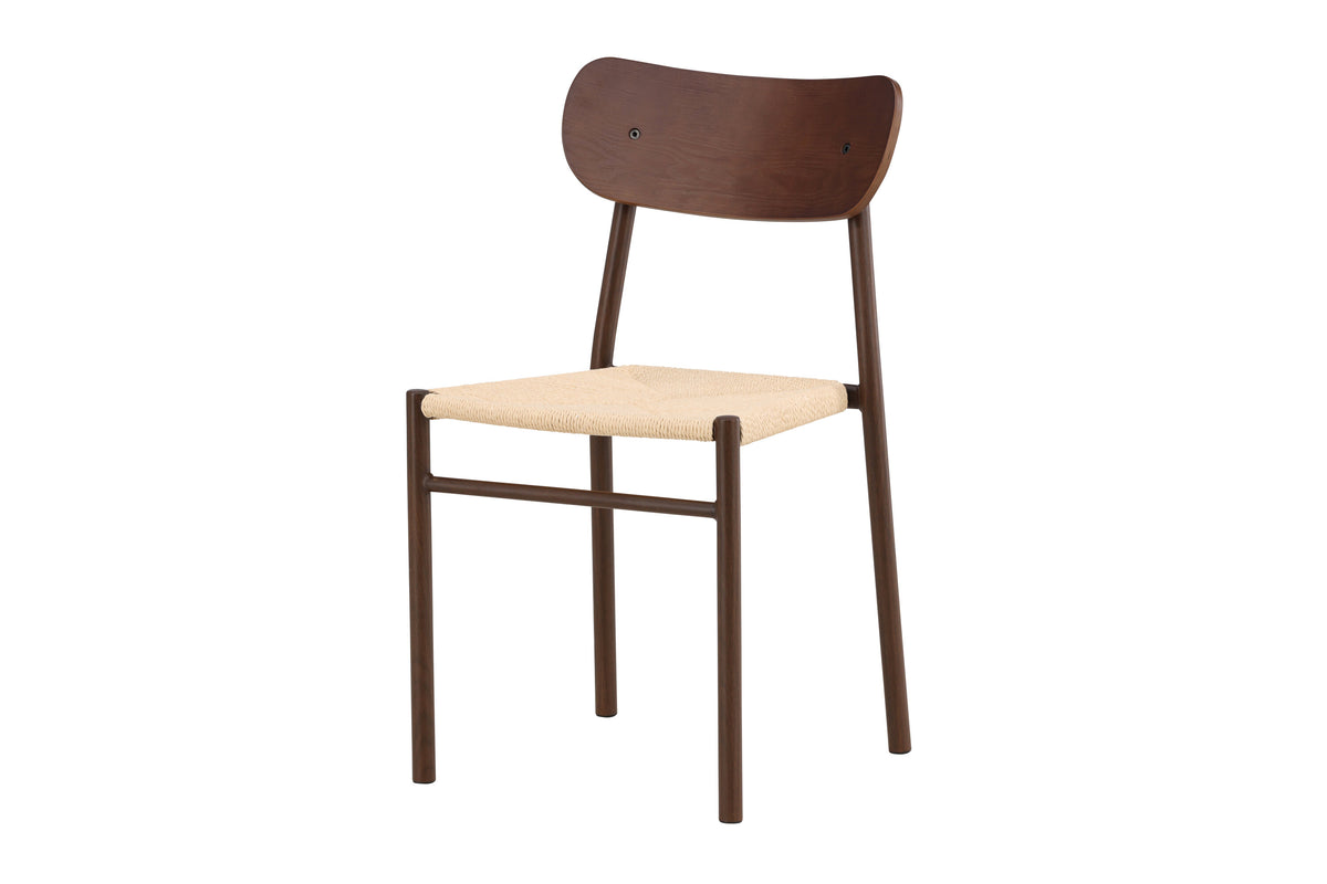 Polly matstol 88x42x55 cm mockabrun metall/plywood med beige rep