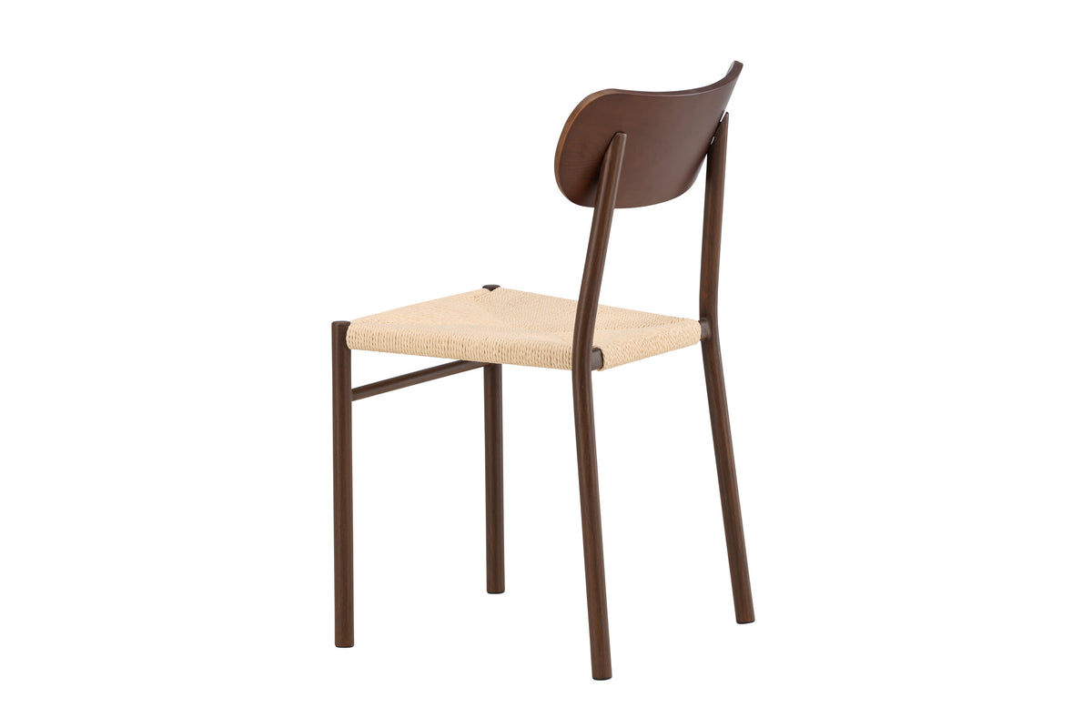 Polly matstol 88x42x55 cm mockabrun metall/plywood med beige rep