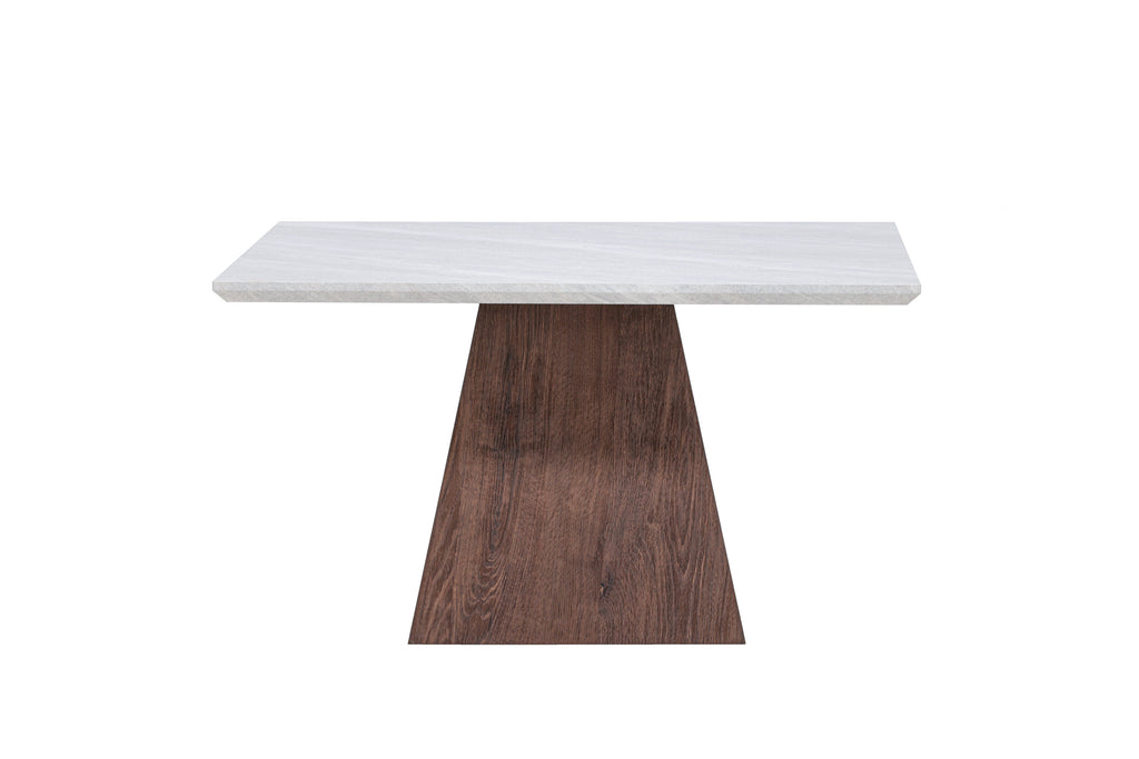 Cael soffbord 80x80x45 cm mockabrun MDF med stenutseende