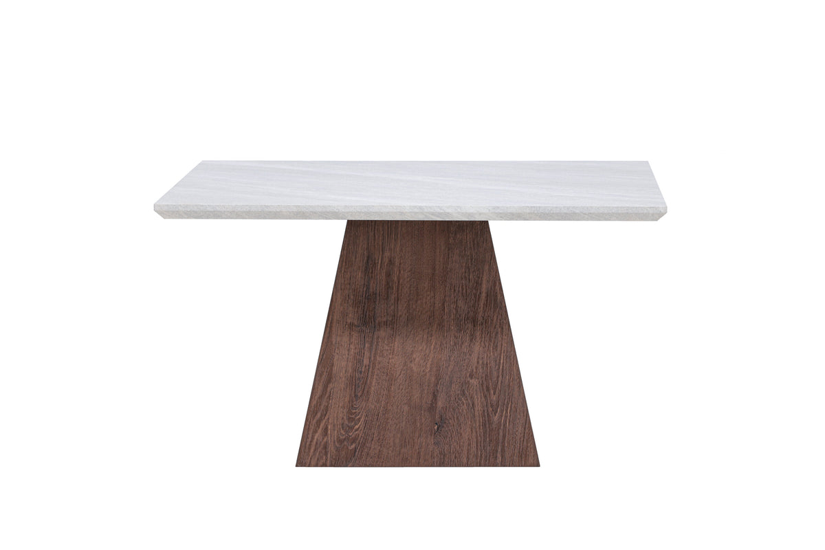 Cael soffbord 80x80x45 cm mockabrun MDF med stenutseende