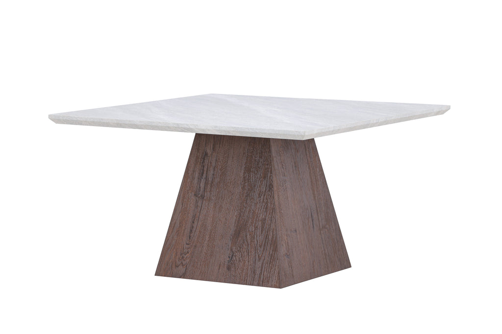 Cael soffbord 80x80x45 cm mockabrun MDF med stenutseende