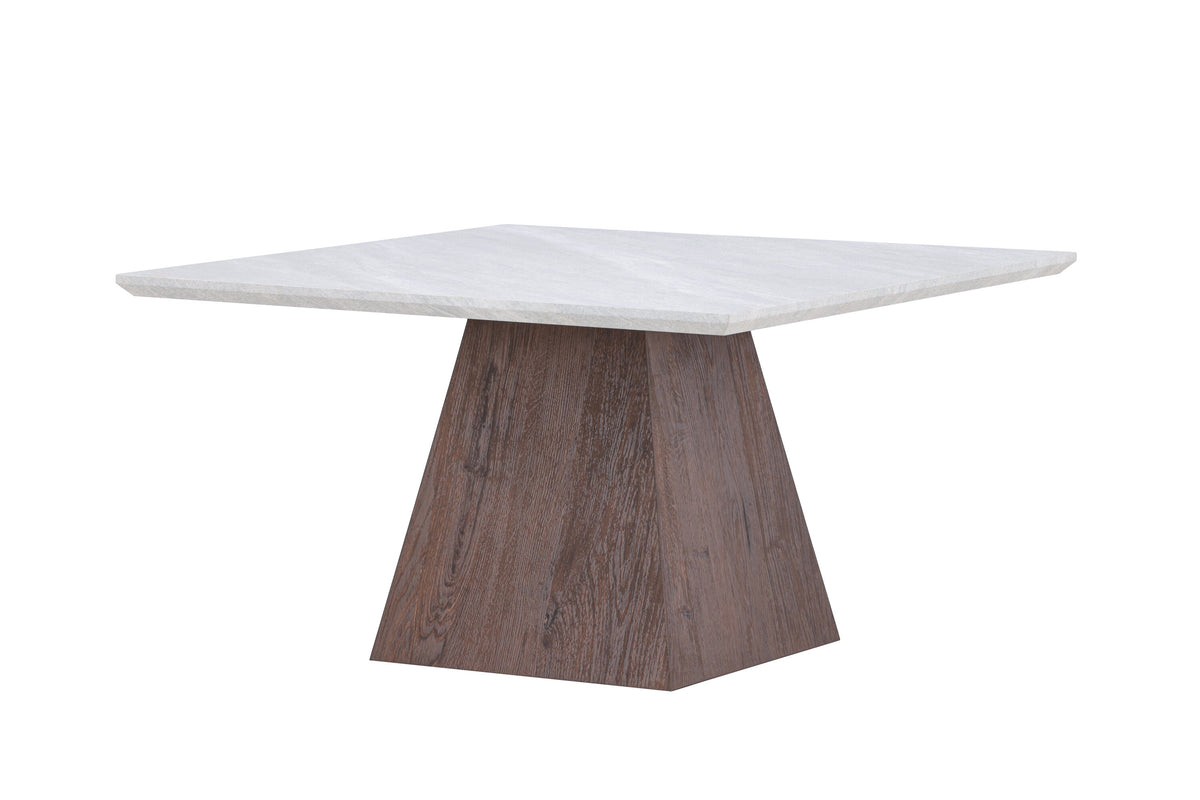 Cael soffbord 80x80x45 cm mockabrun MDF med stenutseende