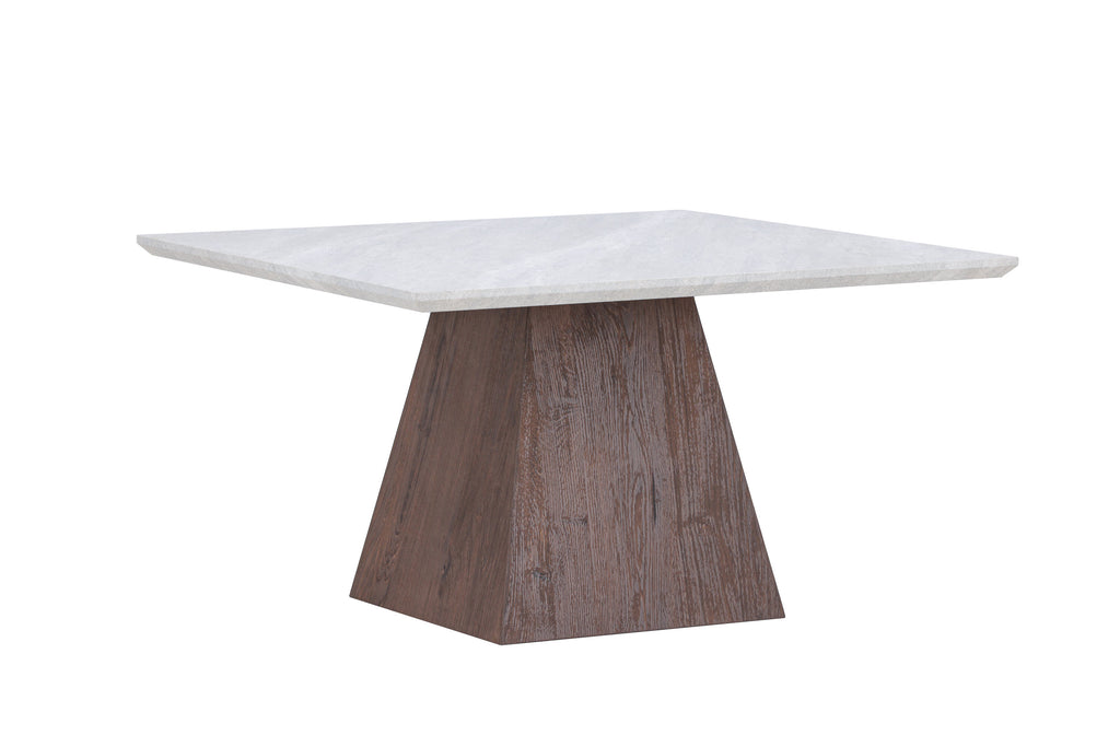 Cael soffbord 80x80x45 cm mockabrun MDF med stenutseende