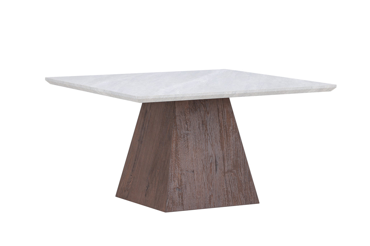 Cael soffbord 80x80x45 cm mockabrun MDF med stenutseende