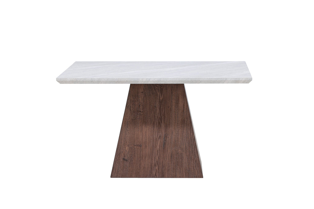 Cael soffbord 80x80x45 cm mockabrun MDF med stenutseende