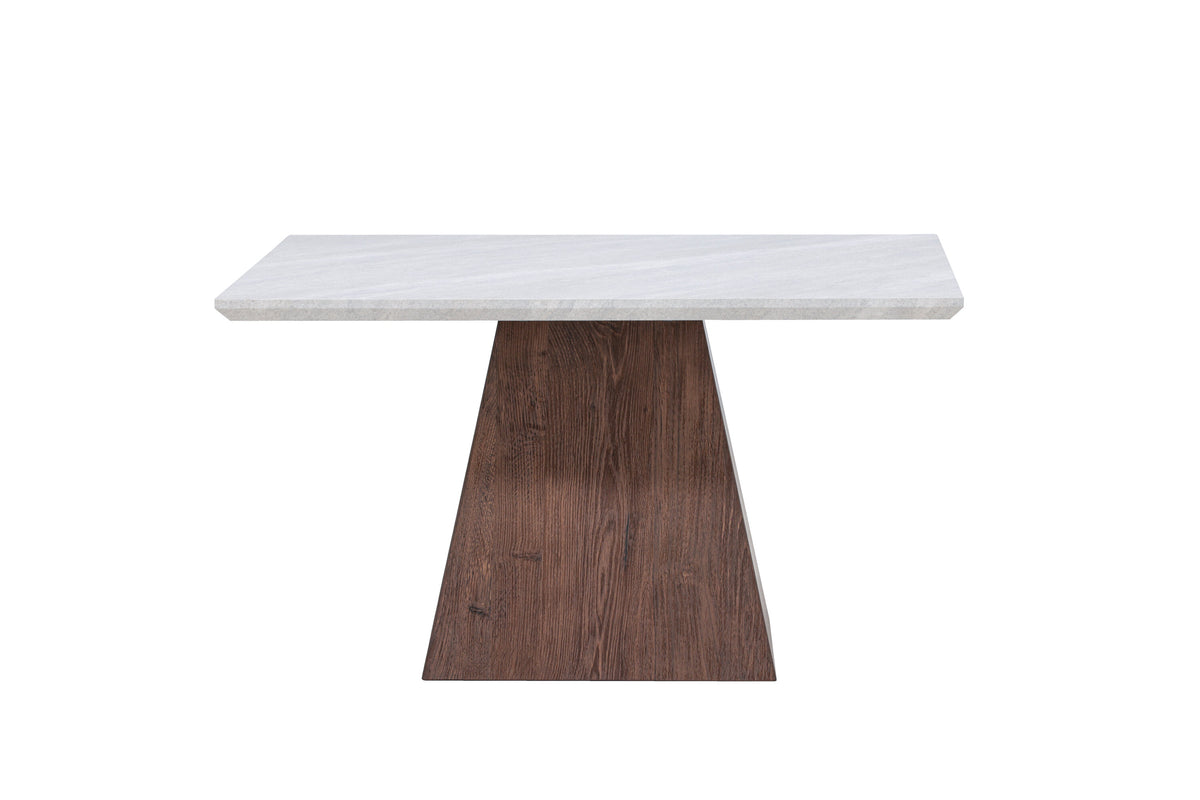 Cael soffbord 80x80x45 cm mockabrun MDF med stenutseende