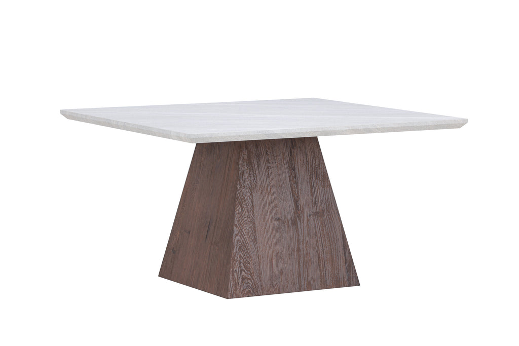 Cael soffbord 80x80x45 cm mockabrun MDF med stenutseende