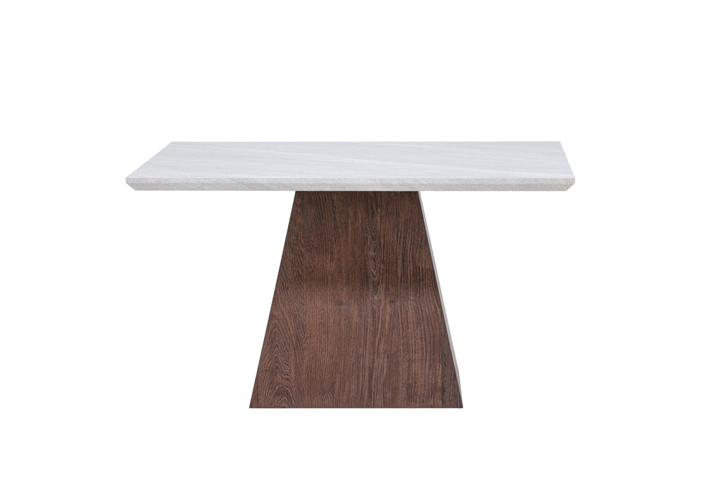 Cael soffbord 80x80x45 cm mockabrun MDF med stenutseende
