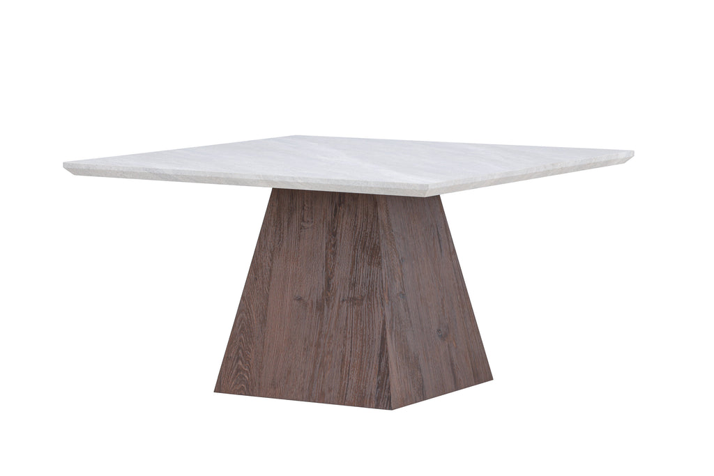 Cael soffbord 80x80x45 cm mockabrun MDF med stenutseende