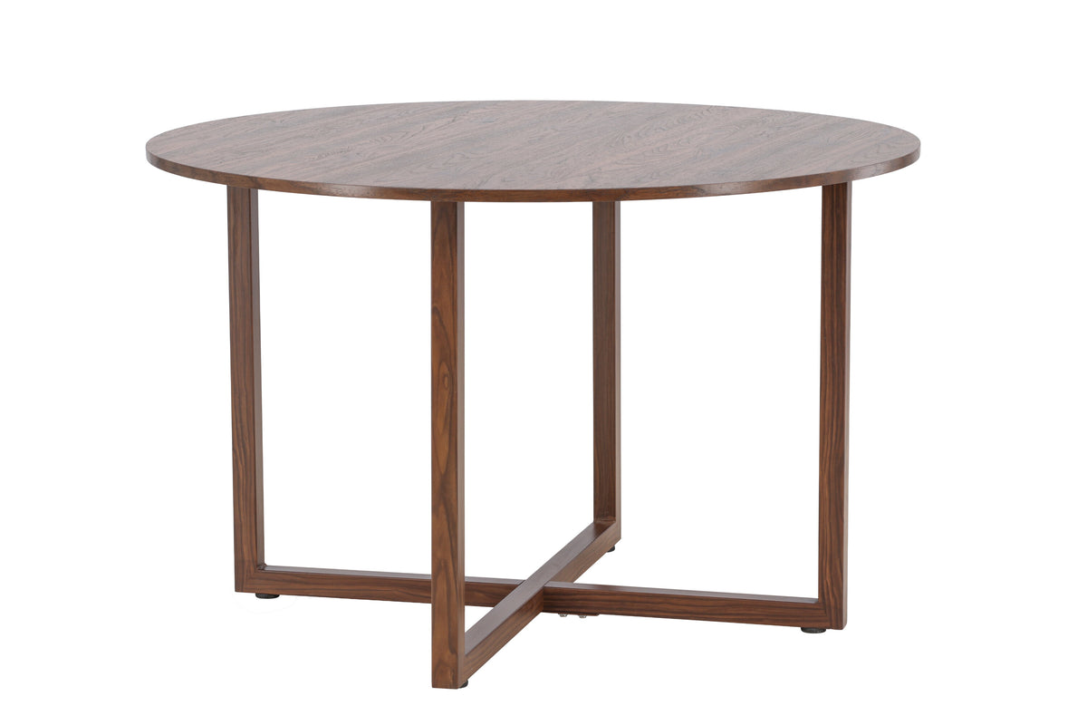 Durango runt matbord Ø120x75 cm valnötsmönstrad MDF och stål