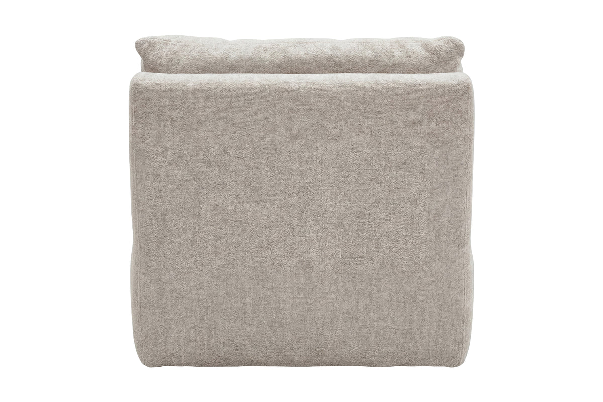 Selar komprimerad vilfåtölj i beige tyg