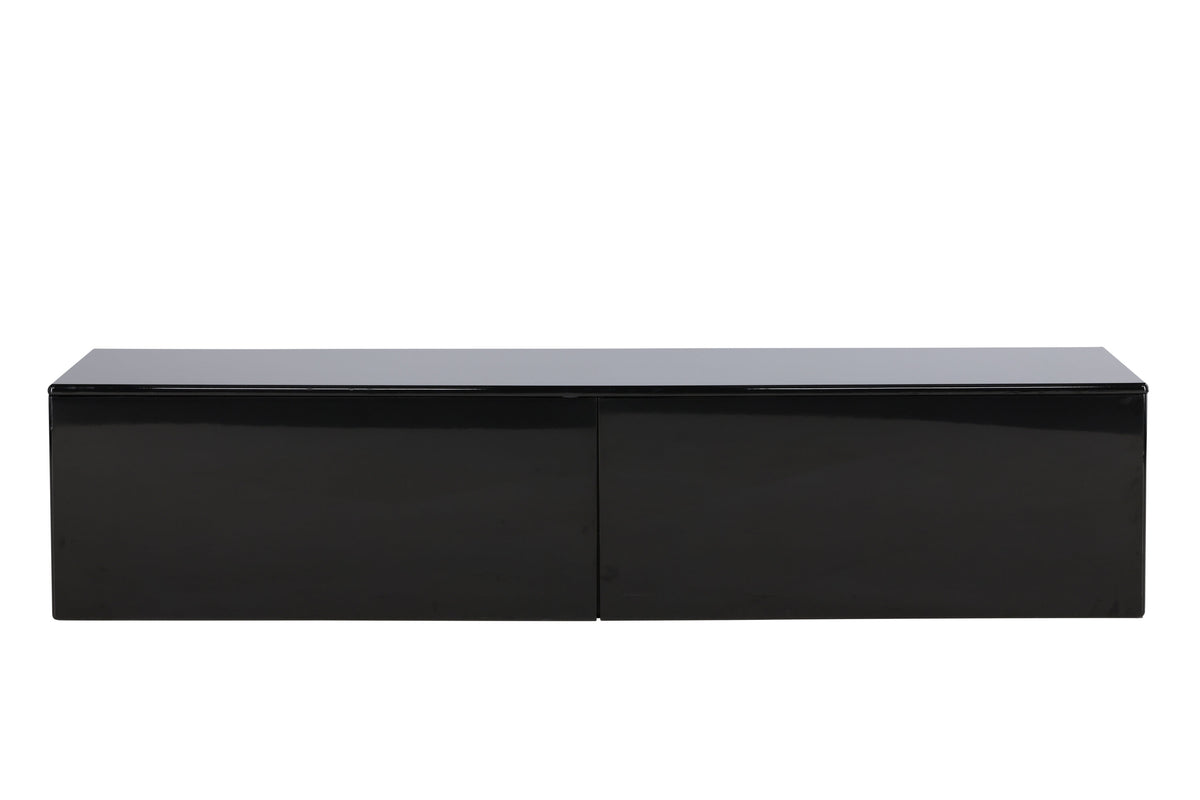 Fristad tv-bänk 160x45x35 cm svart högglansig MDF