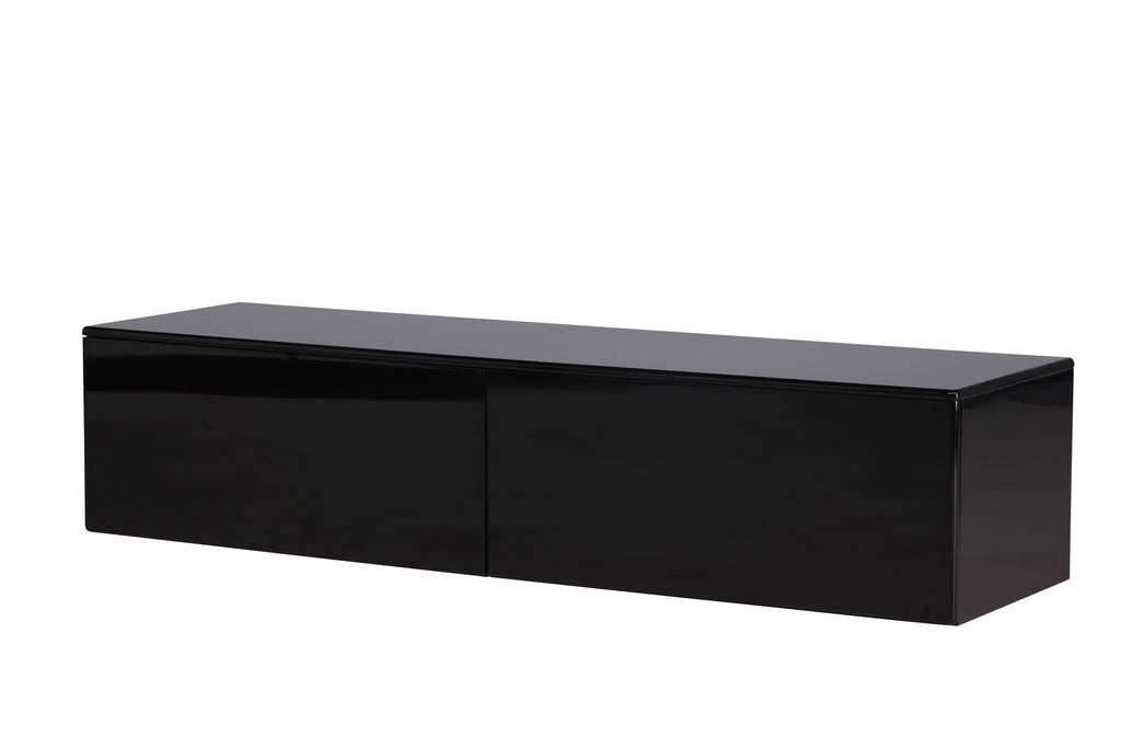 Fristad tv-bänk 160x45x35 cm svart högglansig MDF