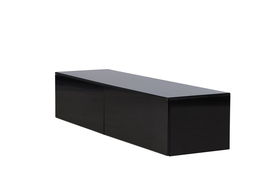 Fristad tv-bänk 160x45x35 cm svart högglansig MDF