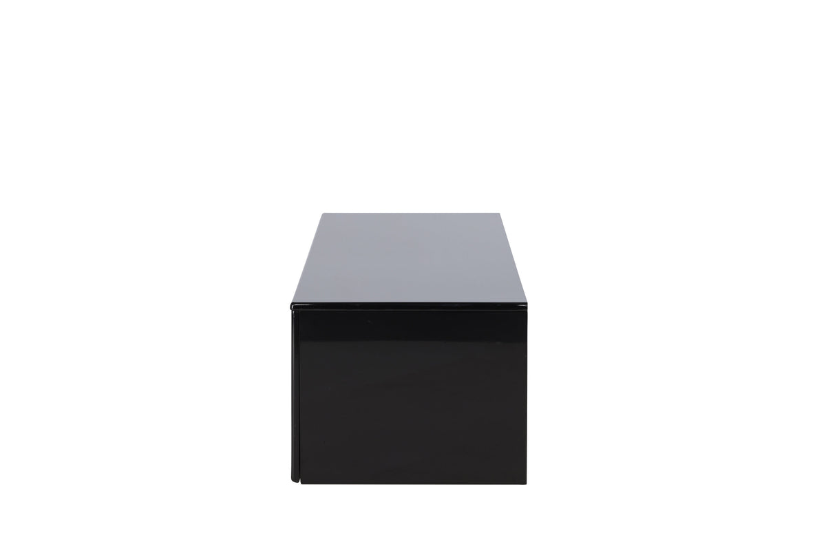 Fristad tv-bänk 160x45x35 cm svart högglansig MDF