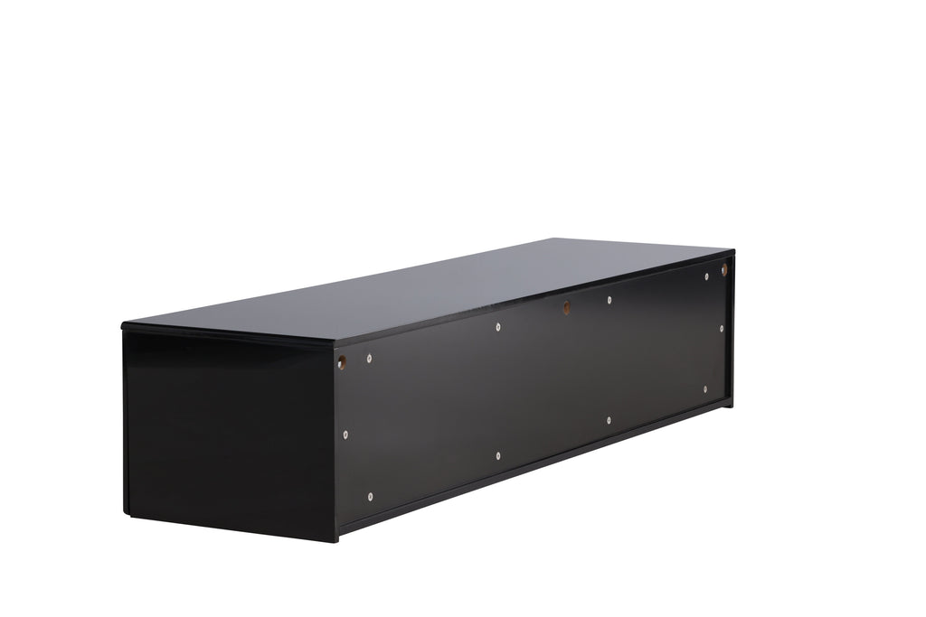 Fristad tv-bänk 160x45x35 cm svart högglansig MDF
