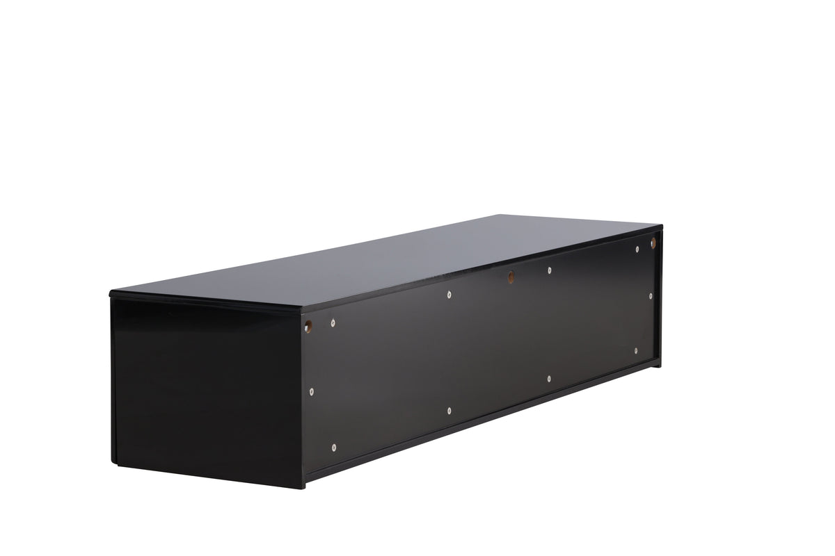Fristad tv-bänk 160x45x35 cm svart högglansig MDF