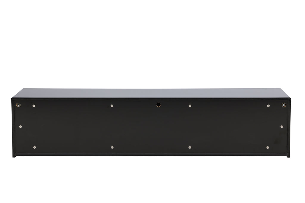 Fristad tv-bänk 160x45x35 cm svart högglansig MDF
