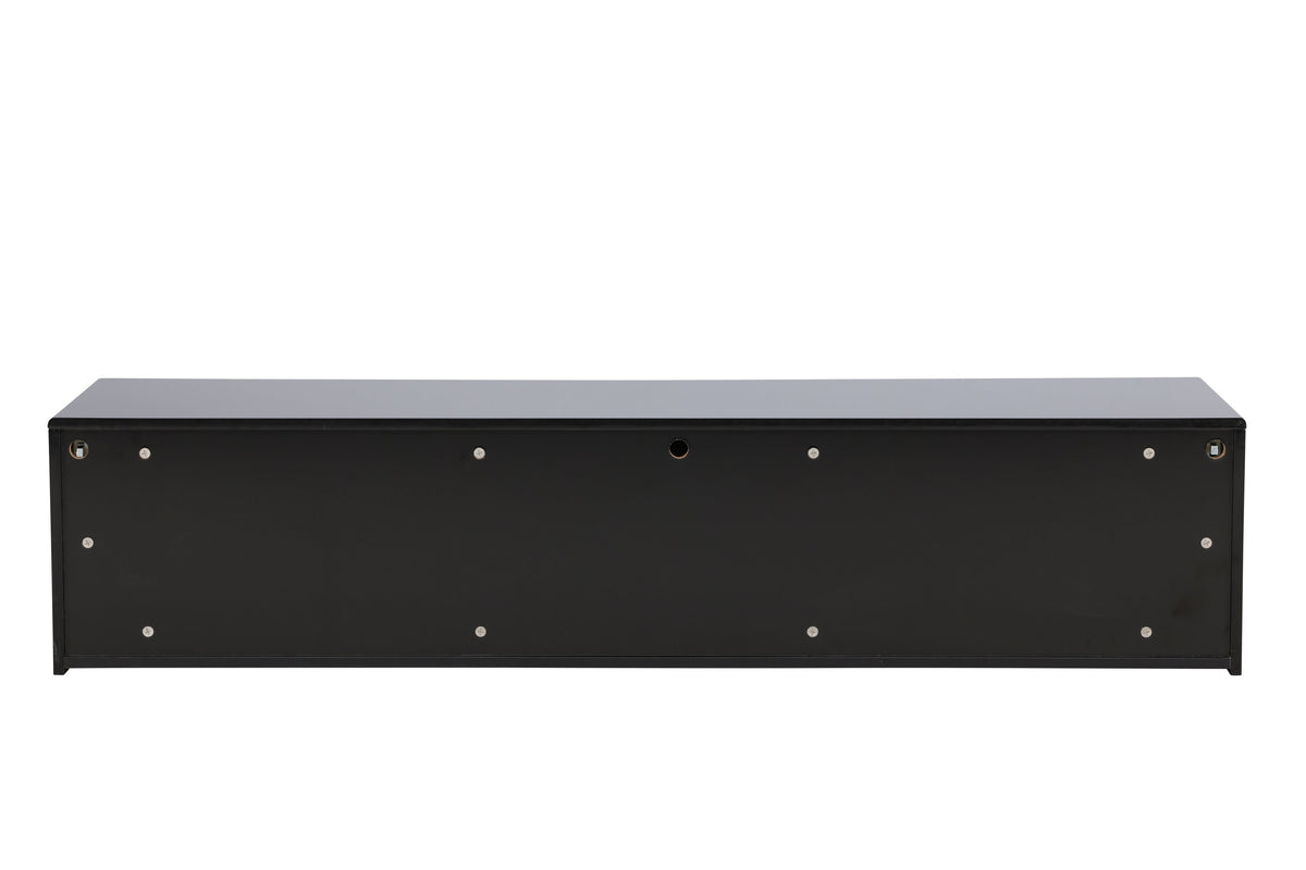 Fristad tv-bänk 160x45x35 cm svart högglansig MDF