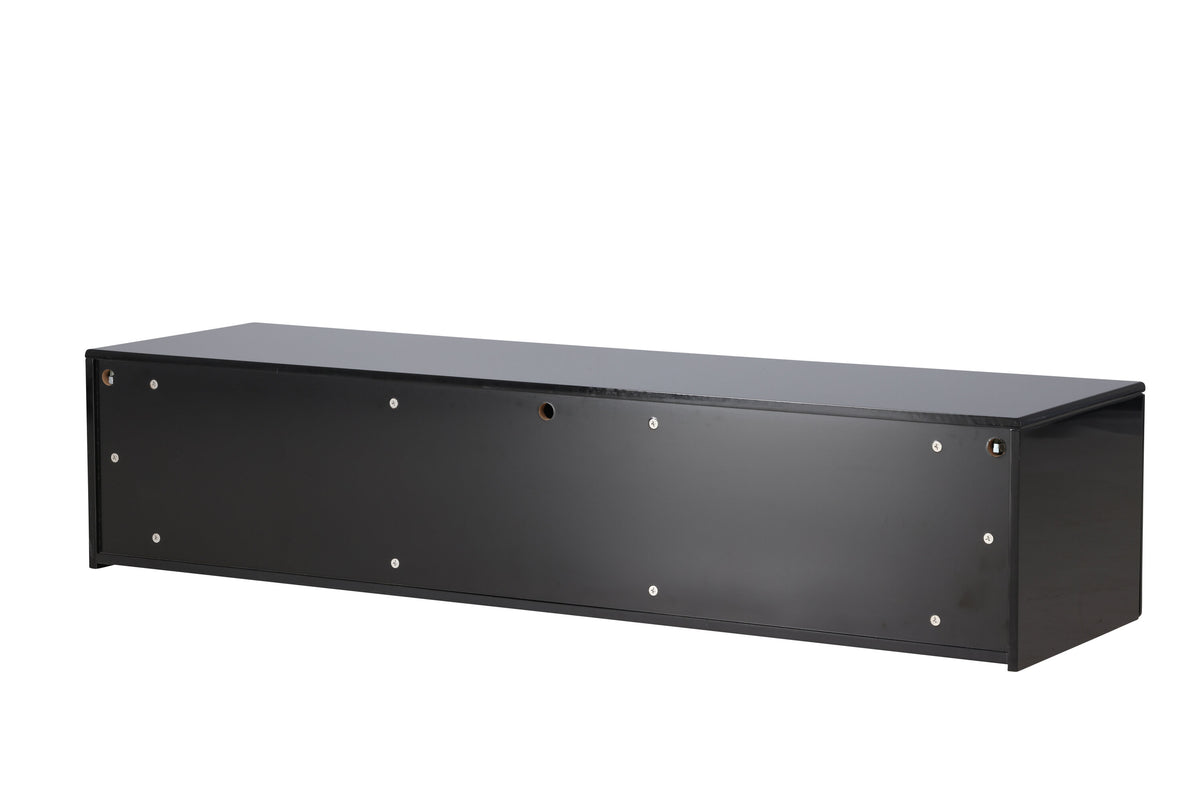 Fristad tv-bänk 160x45x35 cm svart högglansig MDF