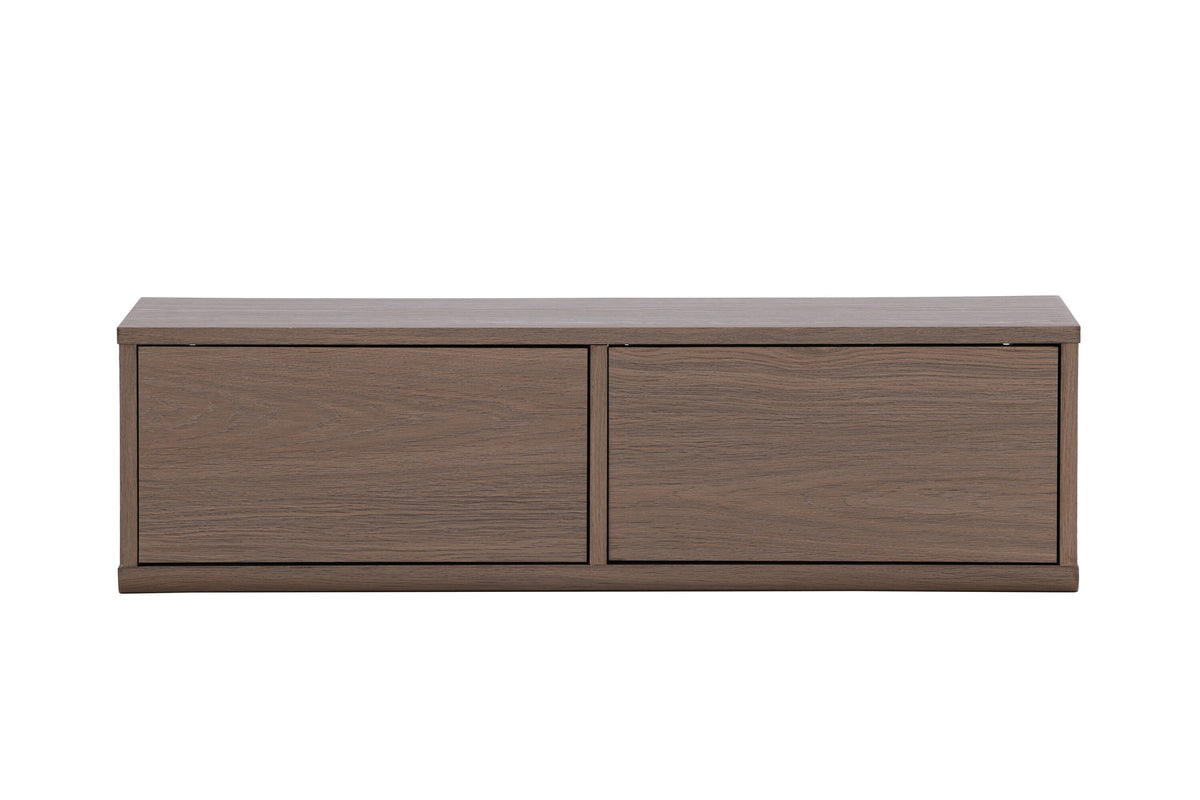 Dragh tv-bänk 100x35x28 cm mockabrun MDF med 3D-papperslaminat
