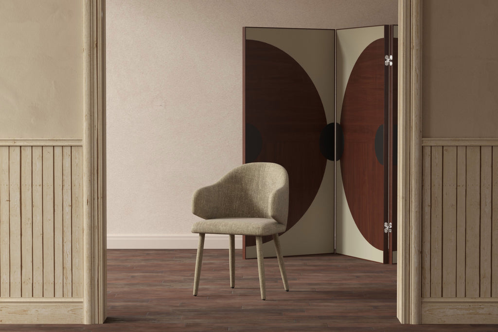Evelin matstol beige sammet, 2-pack