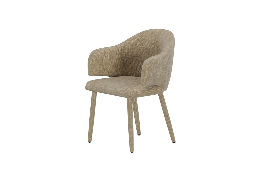 Evelin matstol beige sammet, 2-pack