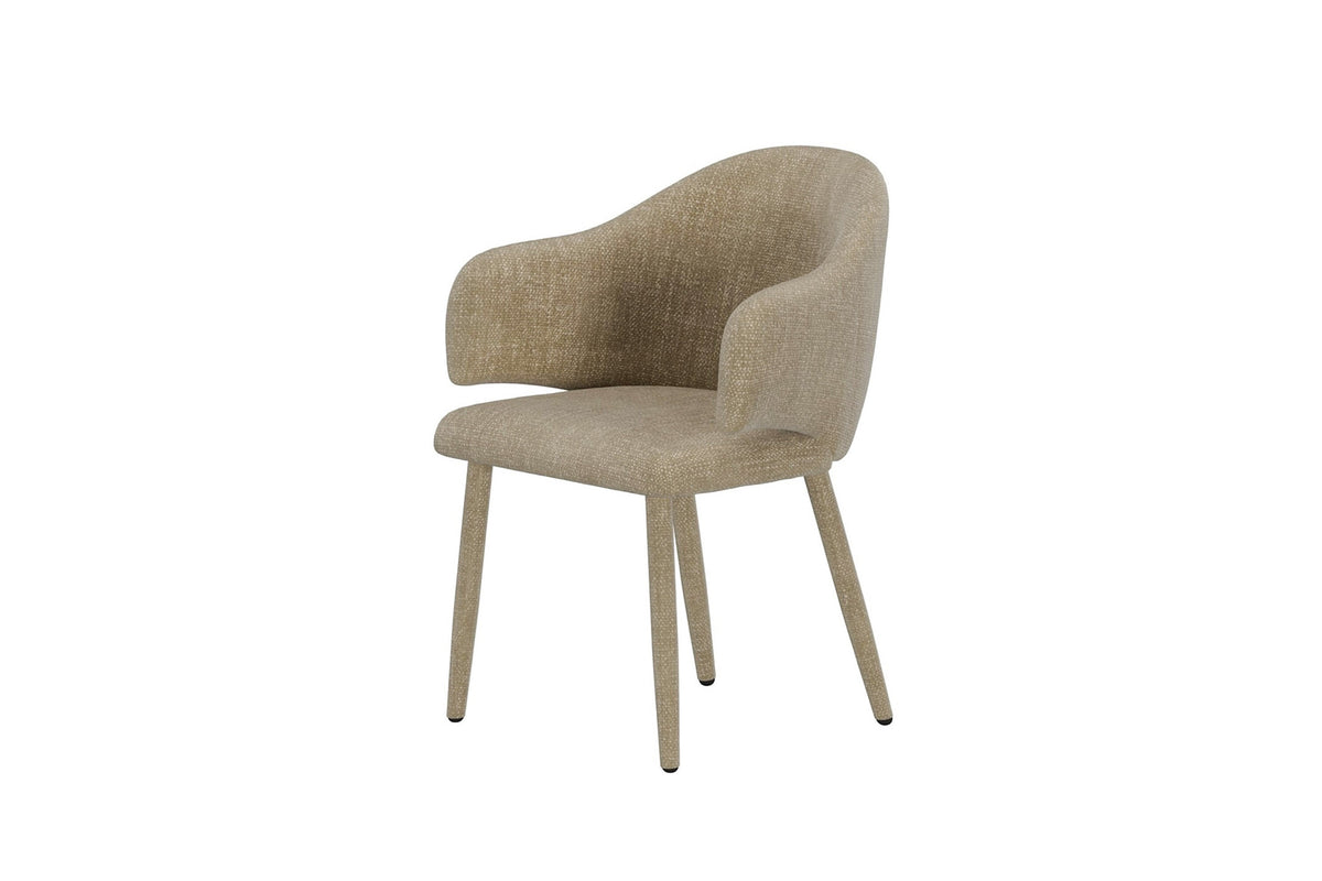 Evelin matstol beige sammet, 2-pack