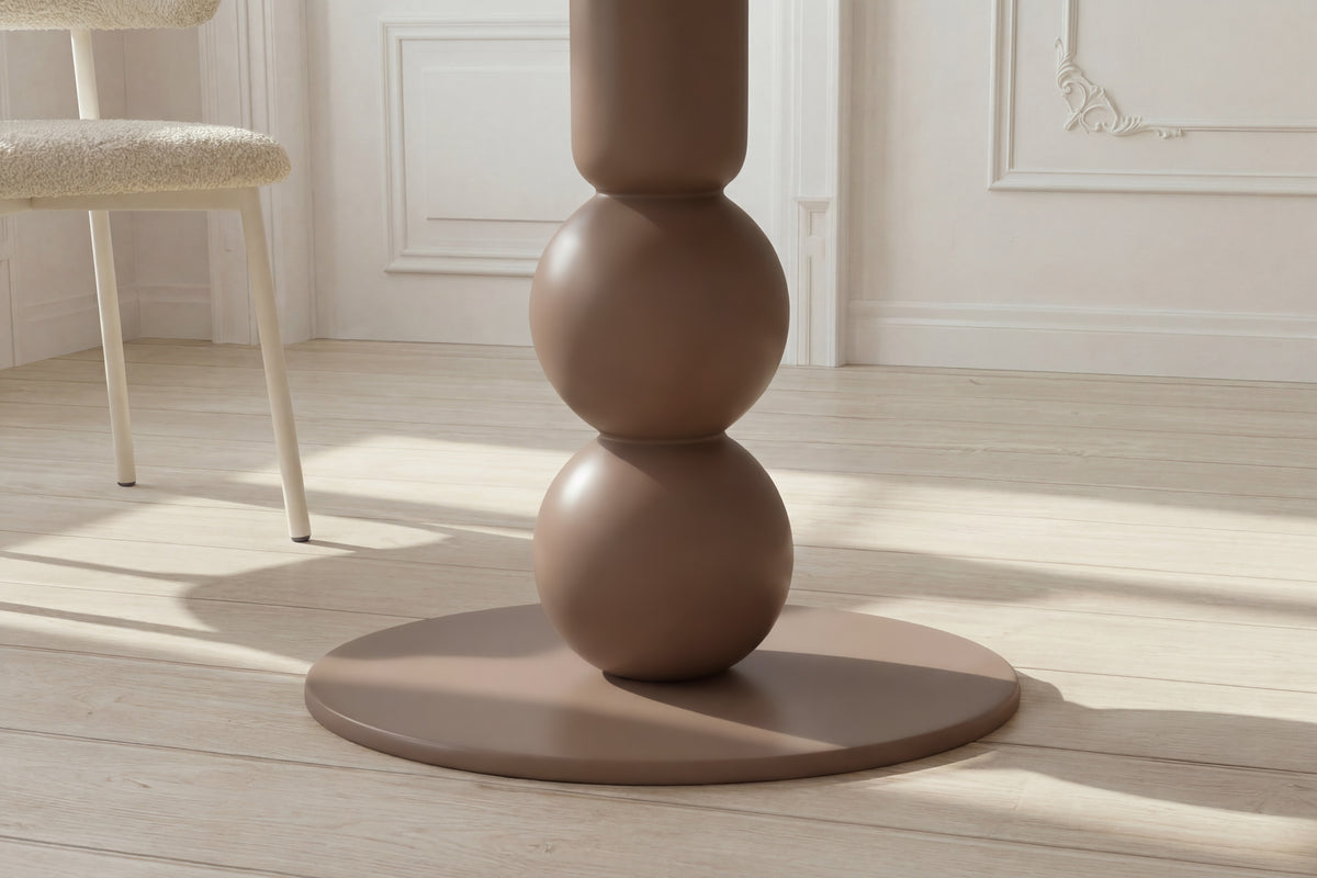 Boule runt matbord brunmålad MDF