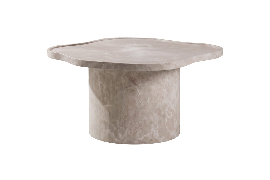 Ilse soffbord beige marmorimitation i MDF med 3D-papperslaminat