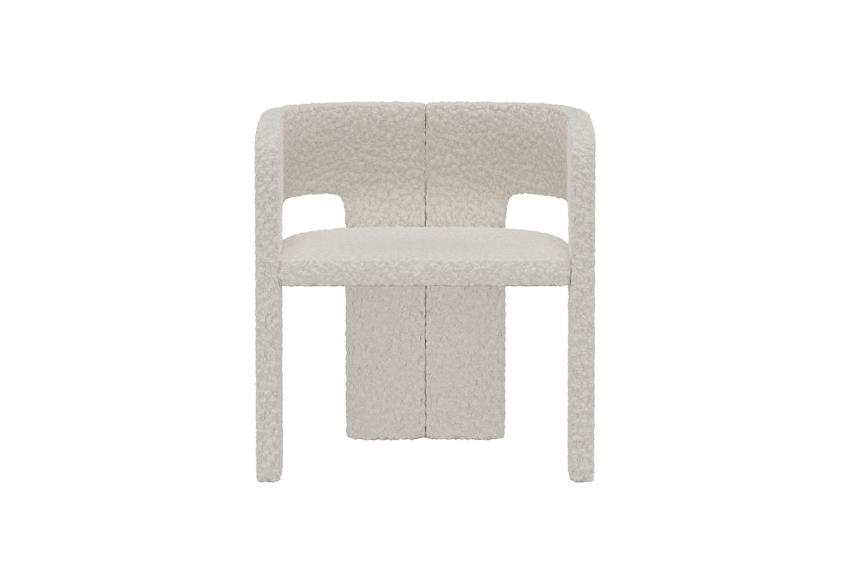 Kristin matstol vit bouclé, 2-pack