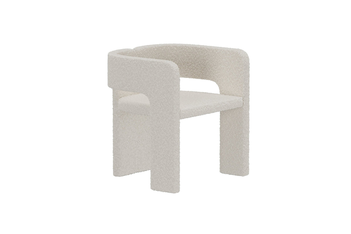 Kristin matstol vit bouclé, 2-pack