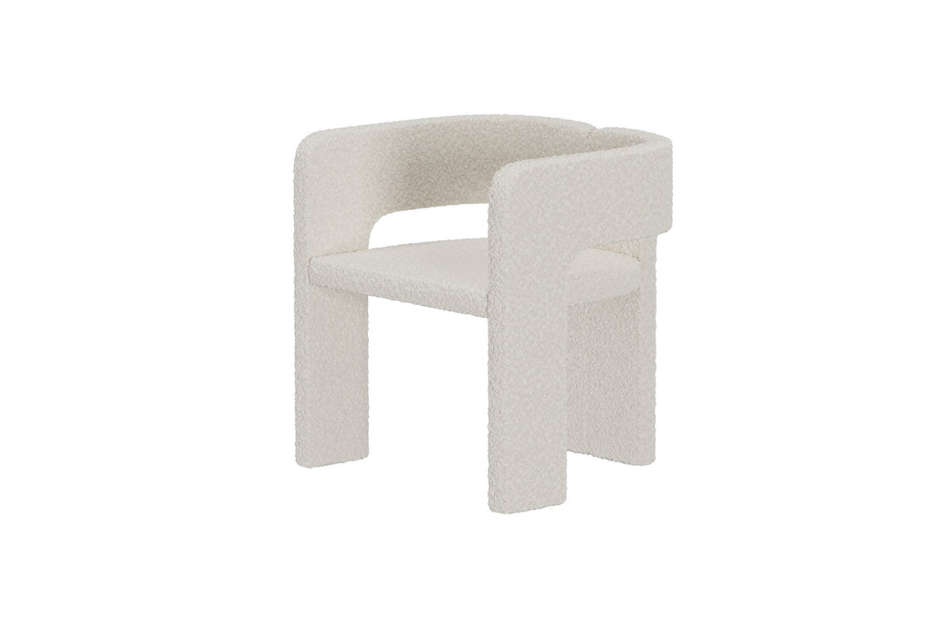 Kristin matstol vit bouclé, 2-pack