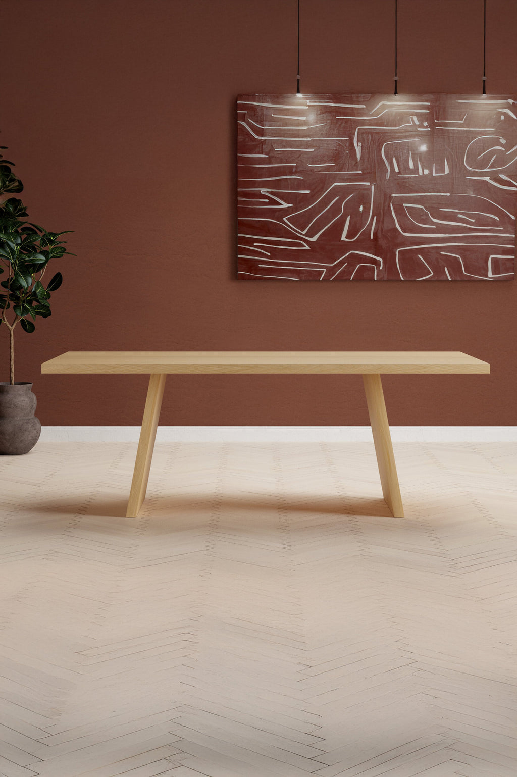 Logga matbord naturfärgad MDF med faner