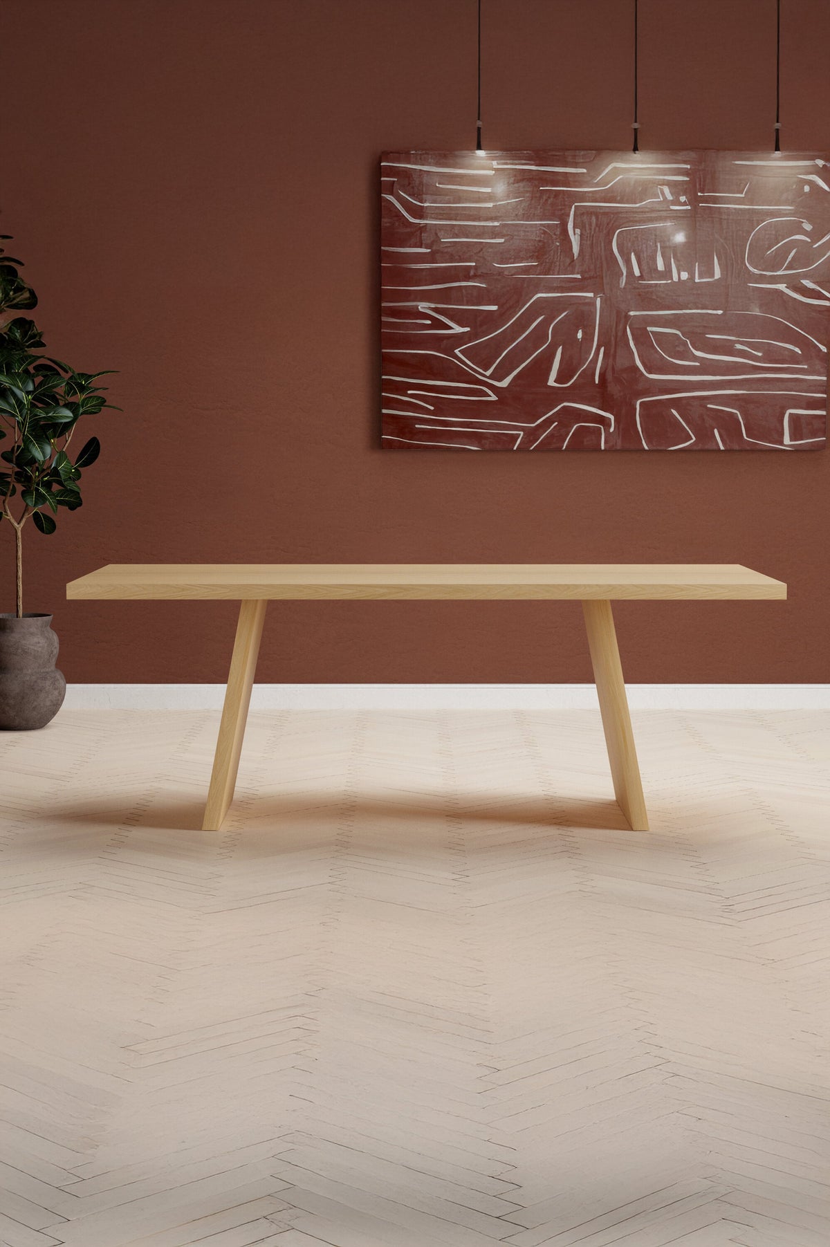 Logga matbord naturfärgad MDF med faner