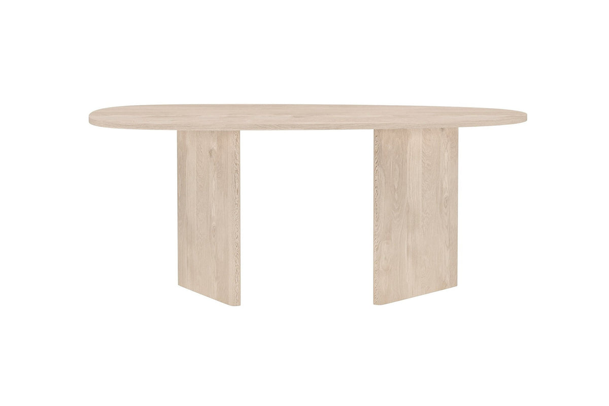 Grönvik ovalt matbord naturfärgat MDF med 3D-papperslaminat