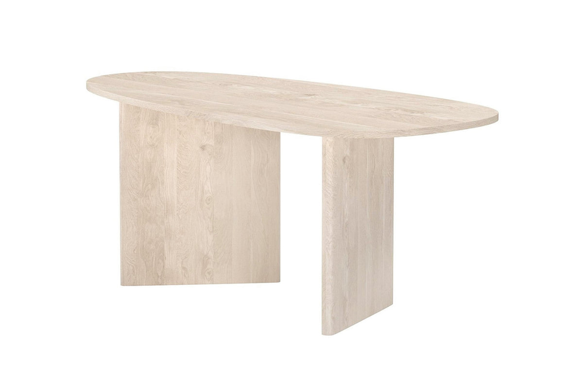 Grönvik ovalt matbord naturfärgat MDF med 3D-papperslaminat