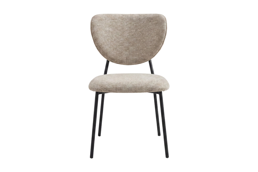 Butterfly matstol beige sammet och svart stål, 2-pack