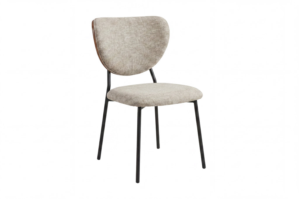 Butterfly matstol beige sammet och svart stål, 2-pack