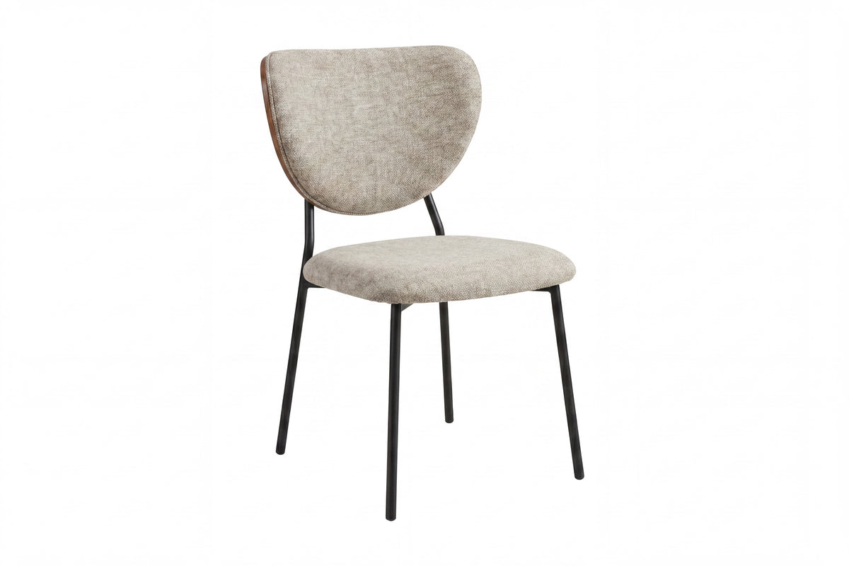 Butterfly matstol beige sammet och svart stål, 2-pack
