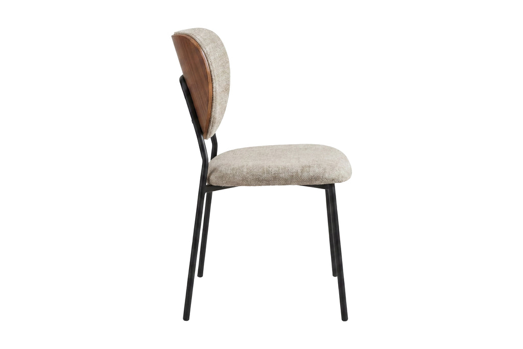 Butterfly matstol beige sammet och svart stål, 2-pack