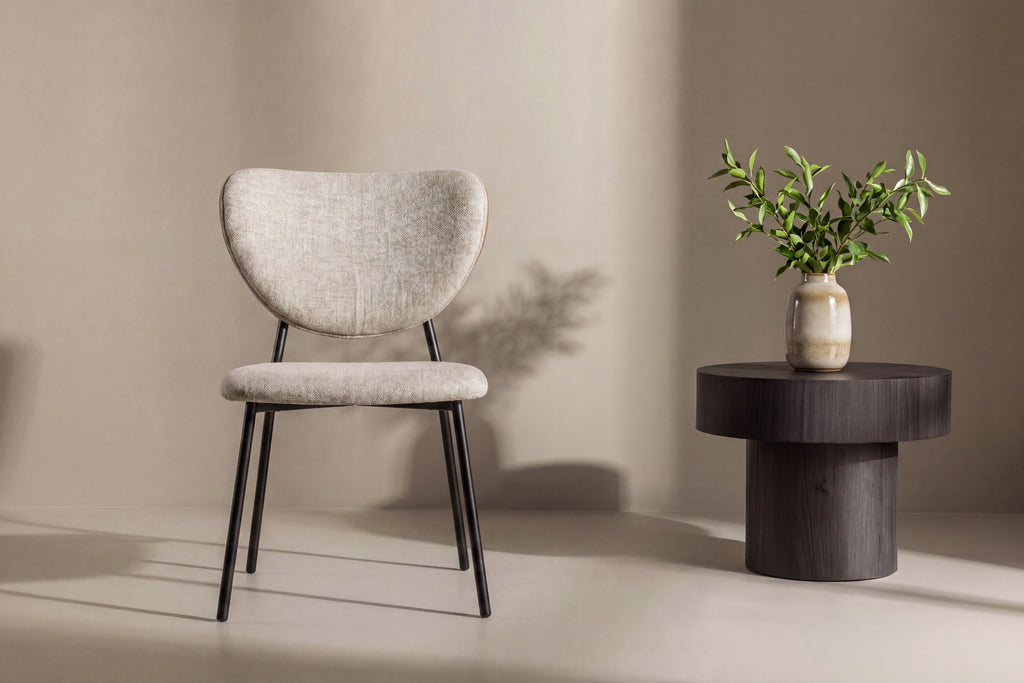 Butterfly matstol beige sammet och svart stål, 2-pack