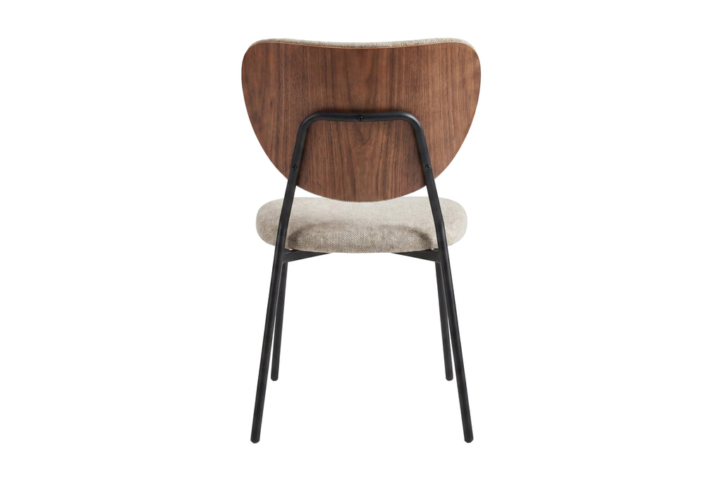 Butterfly matstol beige sammet och svart stål, 2-pack
